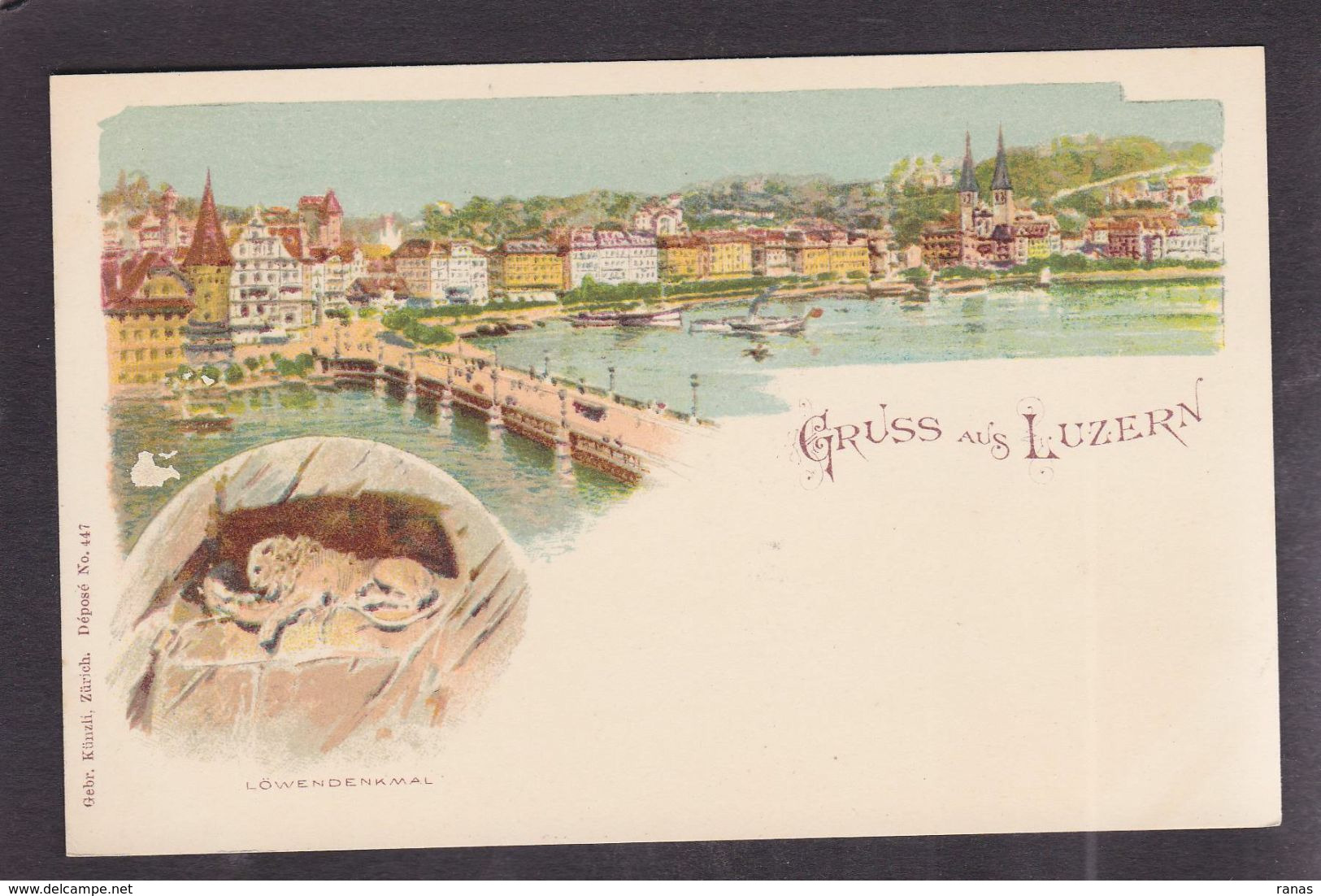 CPA Suisse Helvétia Schweiz Svizzera Non Circulé Litho Gruss Luzern - Lucerne