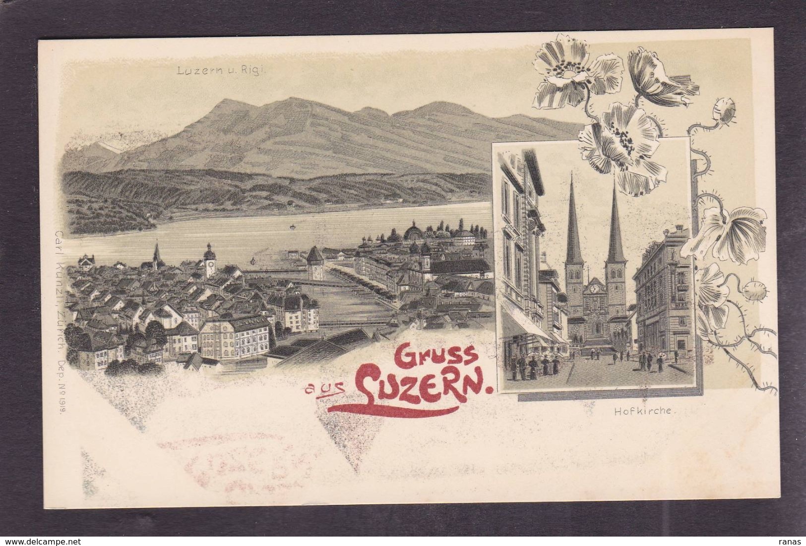 CPA Suisse Helvétia Schweiz Svizzera Non Circulé Litho Gruss Luzern - Lucerne