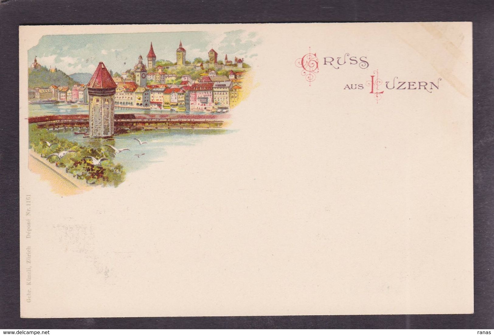 CPA Suisse Helvétia Schweiz Svizzera Non Circulé Litho Gruss Luzern - Lucerne