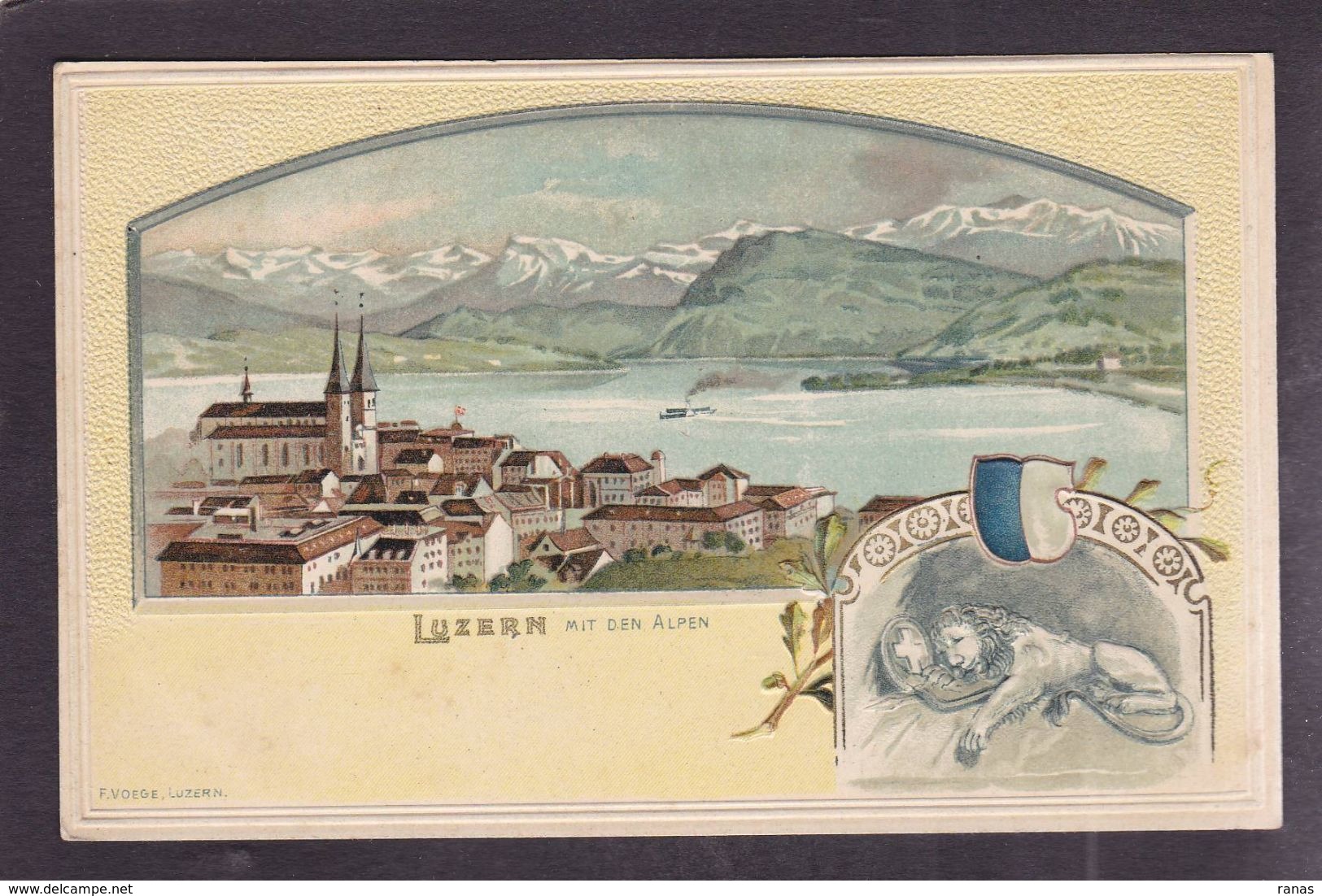 CPA Suisse Helvétia Schweiz Svizzera Non Circulé Litho Gruss Luzern Gaufré Embossed - Lucerne