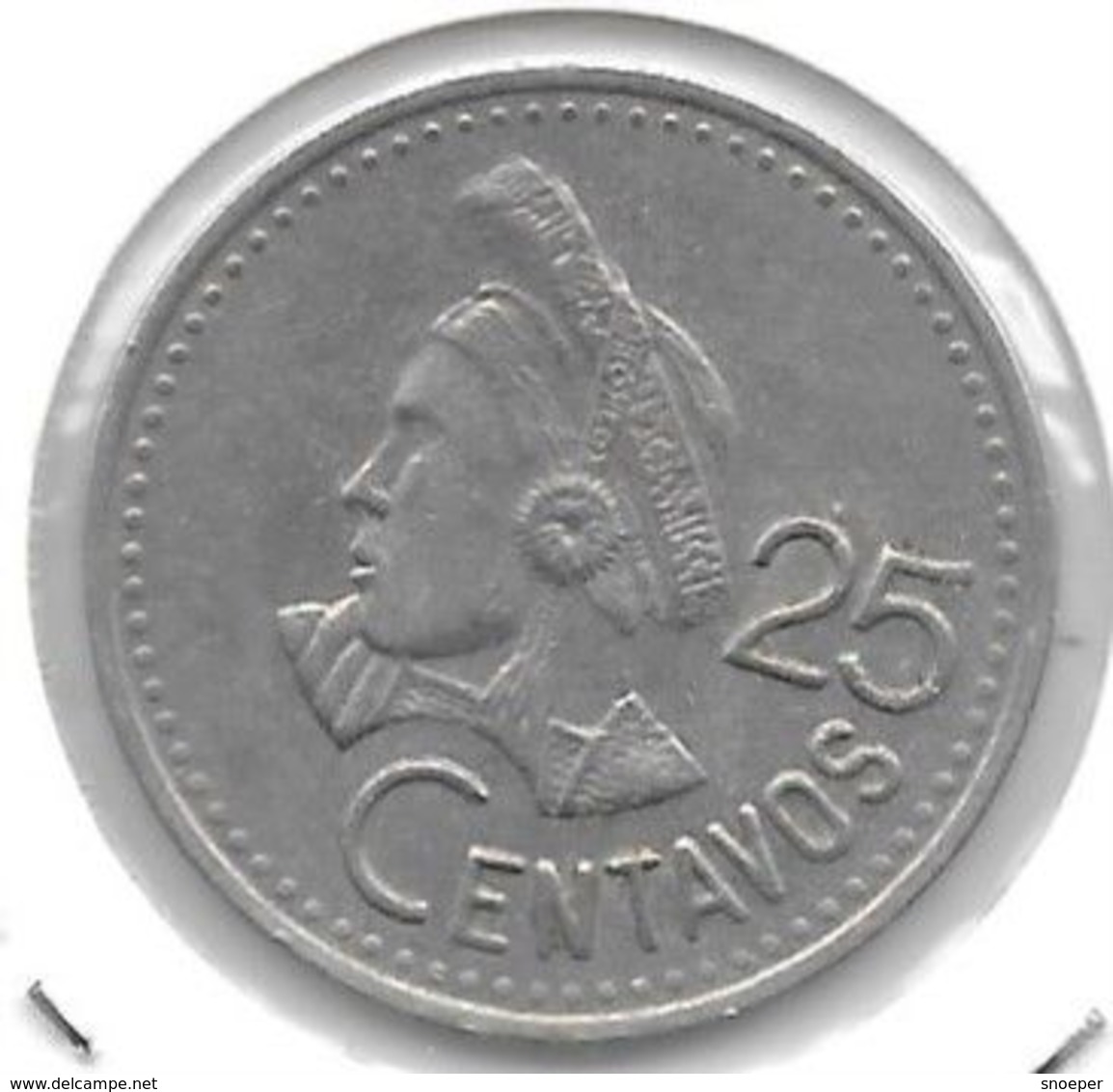 *guatemala 25 Centavos 1991  Km 278.5 - Guatemala