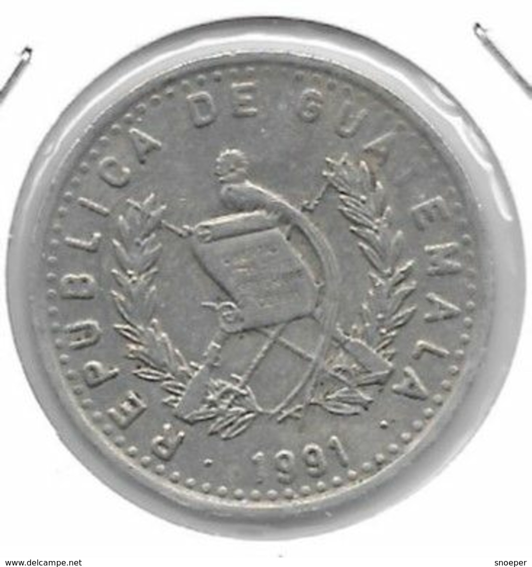 *guatemala 25 Centavos 1991  Km 278.5 - Guatemala