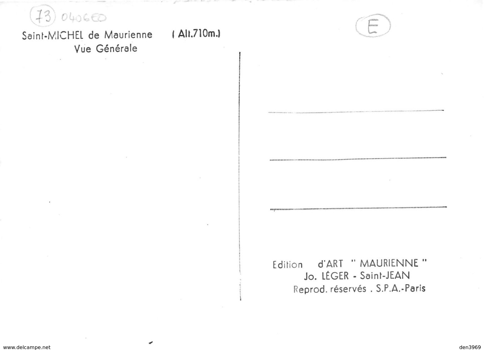 SAINT-MICHEL-de-MAURIENNE - Vue Générale - Edition Jo. Léger, Saint-Jean - Saint Michel De Maurienne