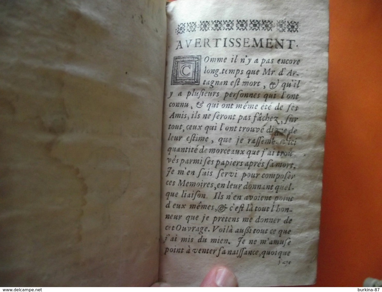 LES MÉMOIRES De D'ARTAGNAN,  1700, 2 Tomes , Livres Rares - Jusque 1700