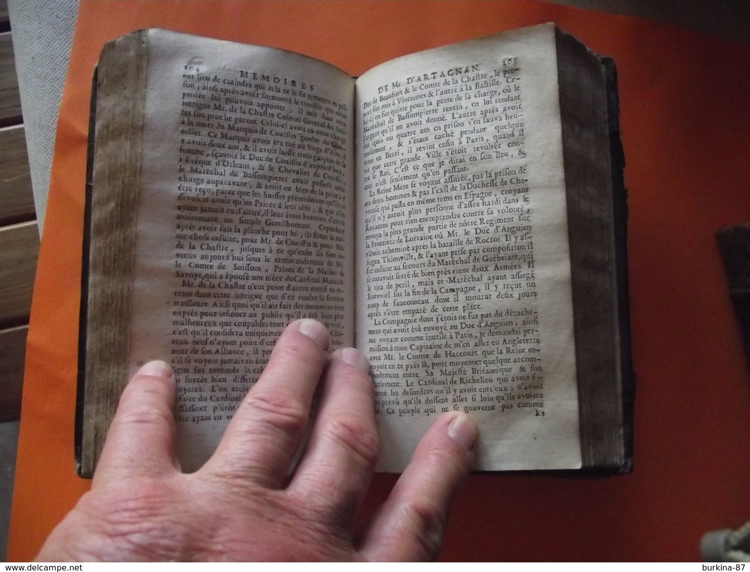 LES MÉMOIRES de D'ARTAGNAN,  1700, 2 tomes , livres rares