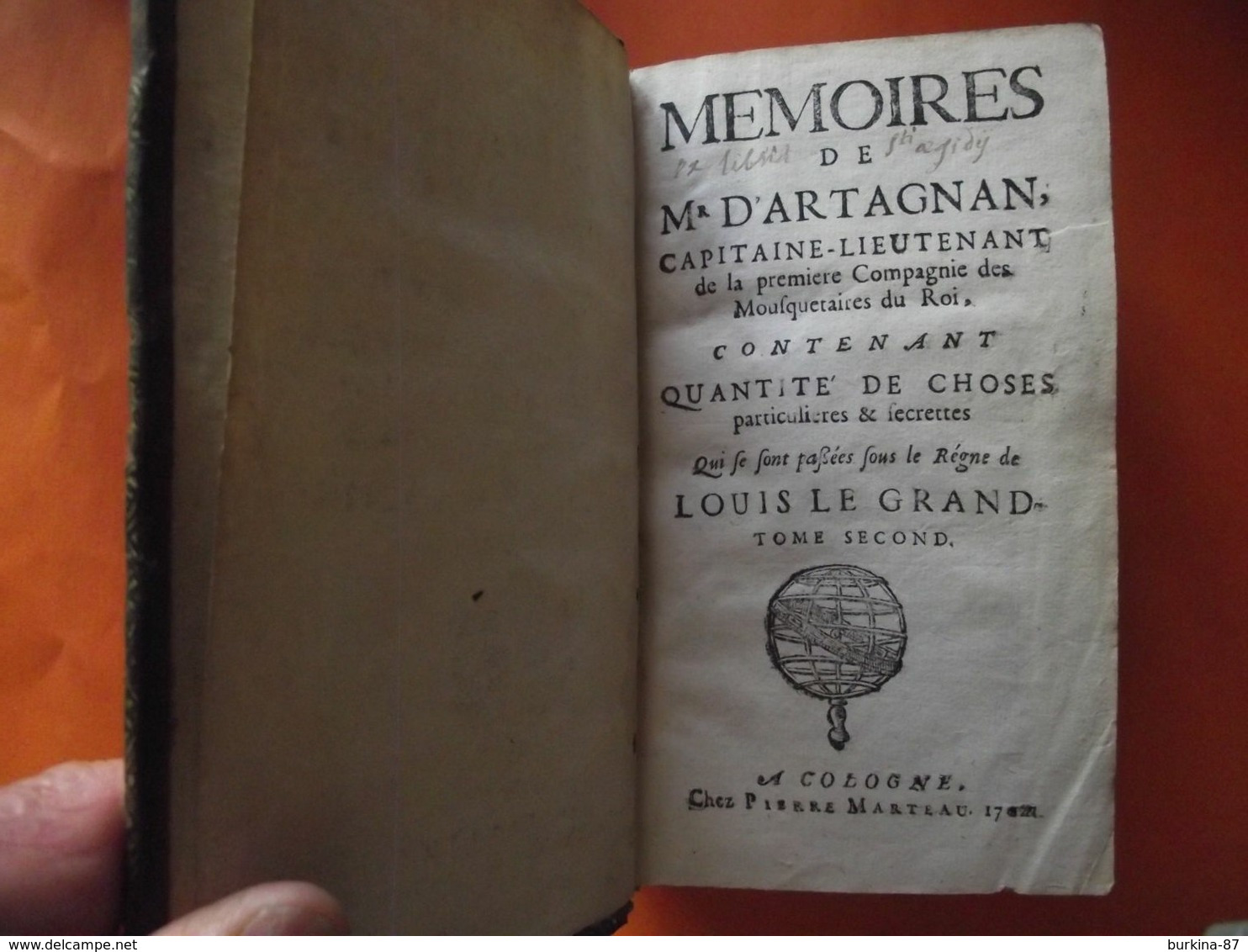 LES MÉMOIRES de D'ARTAGNAN,  1700, 2 tomes , livres rares