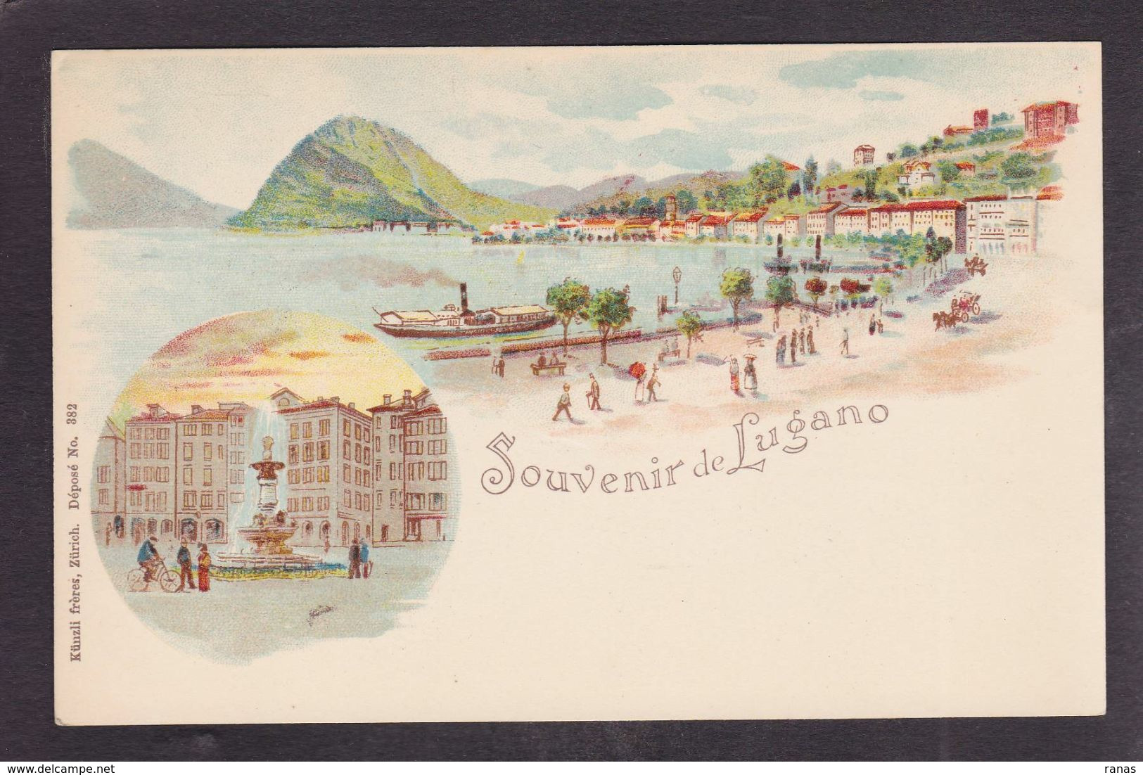 CPA Suisse Helvétia Schweiz Svizzera Non Circulé Litho Gruss Tessin Lugano - Lugano