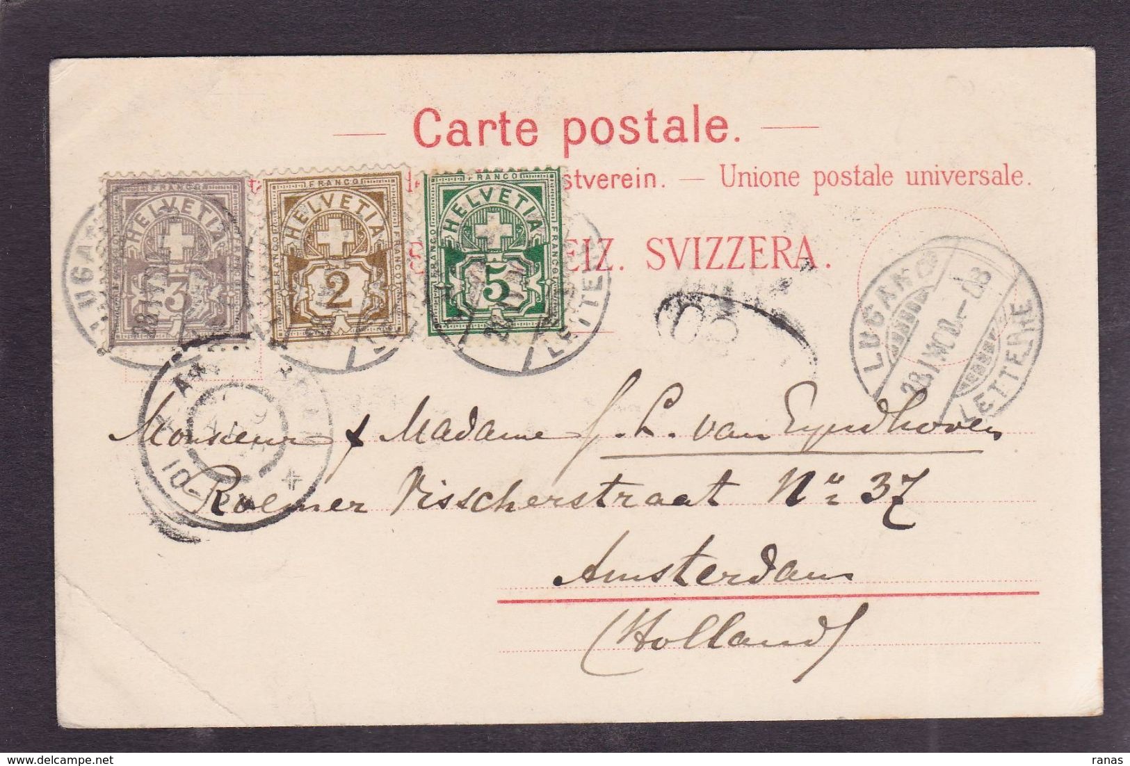 CPA Suisse Helvétia Schweiz Svizzera Circulé Litho Gruss Tessin Lugano - Lugano