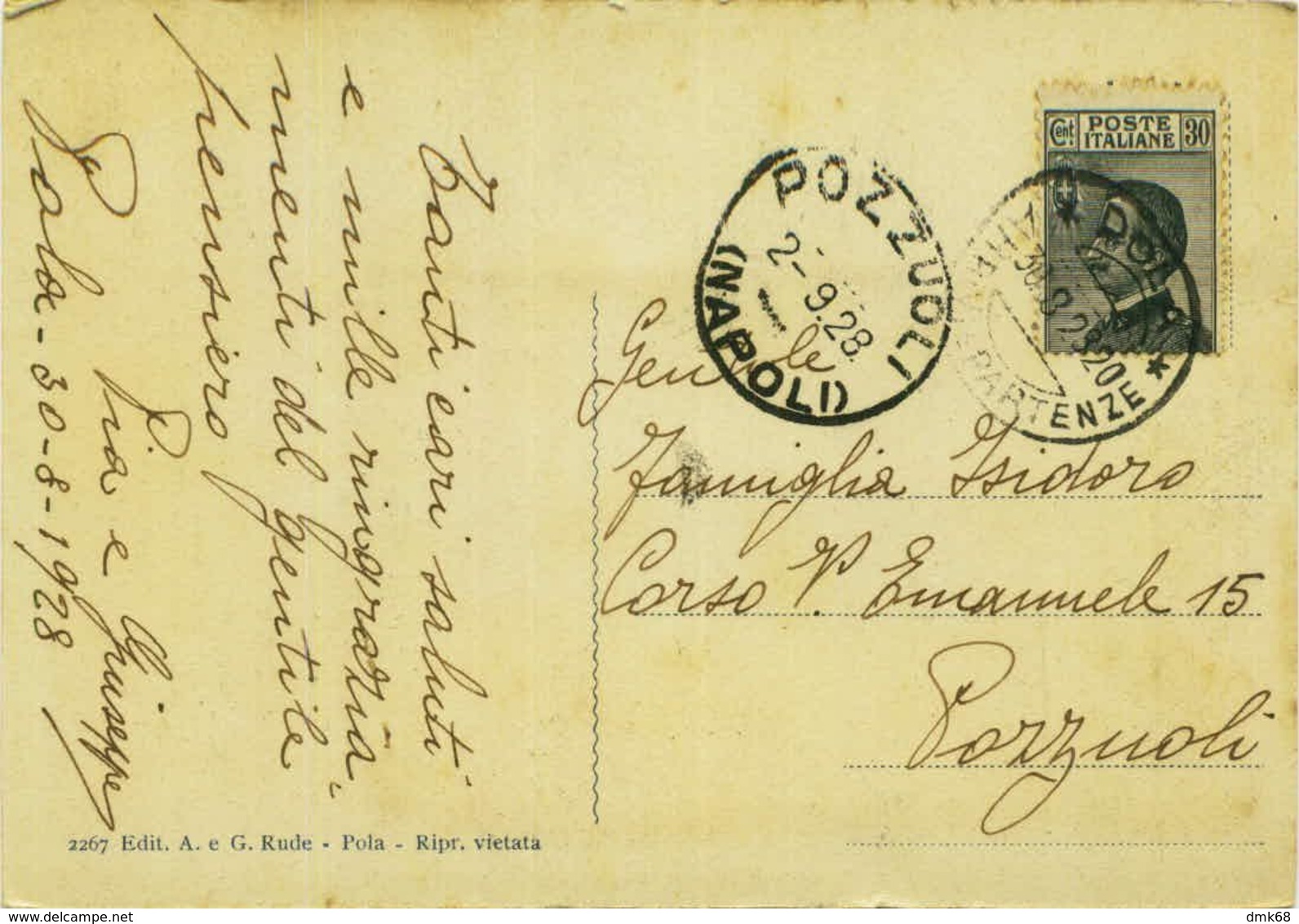 CROATIA - POLA  /  PULA - R. GINNASIO LICEO G. CARDUCCI - EDIZIONE RUDE  - 1920s (BG8891) - Kroatien