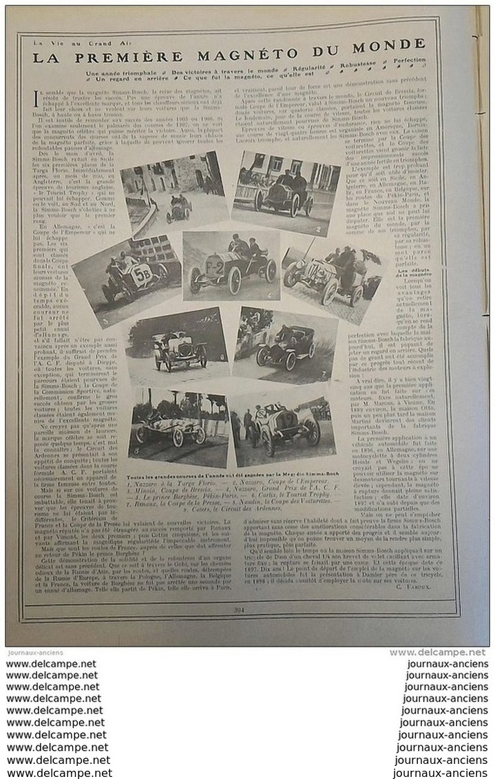 1907 LA VIE AU GRAND AIR N° 478 - NUMÉRO SPECIAL -  82 PAGES - A VOIR