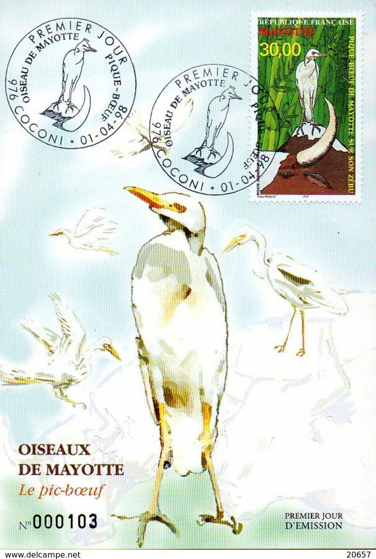 MAYOTTE A 3 Fdc Oiseau Pique-boeuf CM - Otros & Sin Clasificación