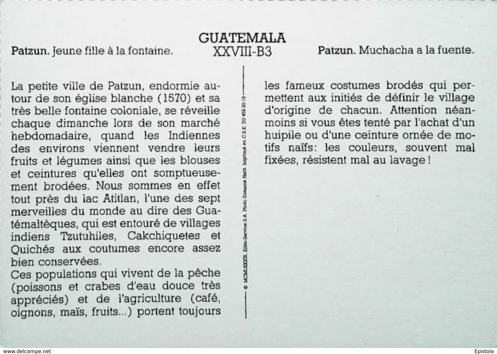 Guatemala  Patzun Jeune Fille Fontaine     80s - Guatemala