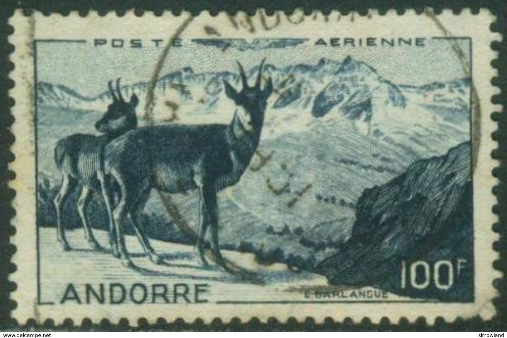 Andorra Franz. Post  1950  Flugpostausgabe  ( 1 Gest. (used) Kpl. )  Mi: 141 (100 EUR) - Used Stamps
