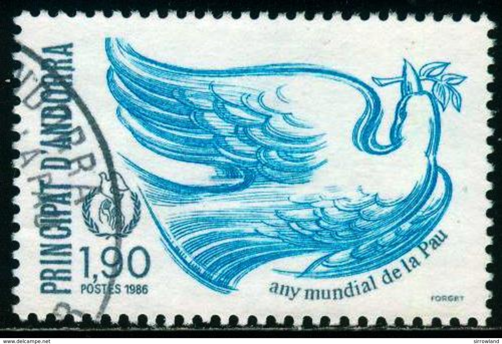 Andorra Franz. Post  1986  Intern. Jahr Des Friedens  (1 Gest.  Kpl. )  Mi: 374 (1 EUR) - Usados