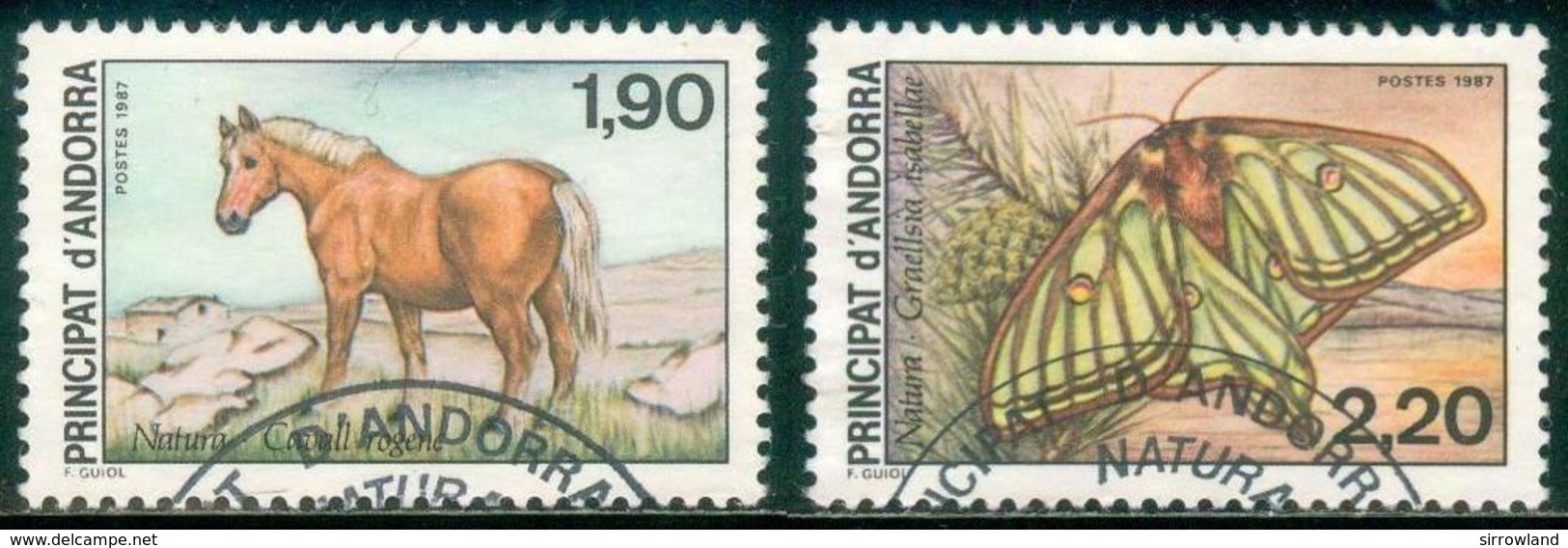 Andorra Franz. Post  1987  Naturschutz  (2 Gest.  Kpl. )  Mi: 382-383 (2,5 EUR) - Used Stamps