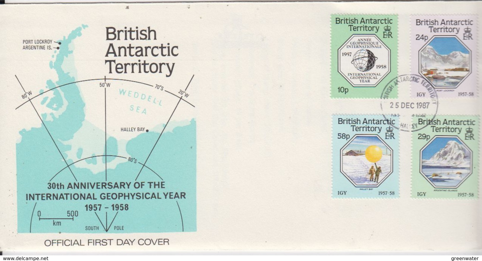 British Antarctic Territory (BAT) 1987 IGY 4v FDC (BA153) - FDC