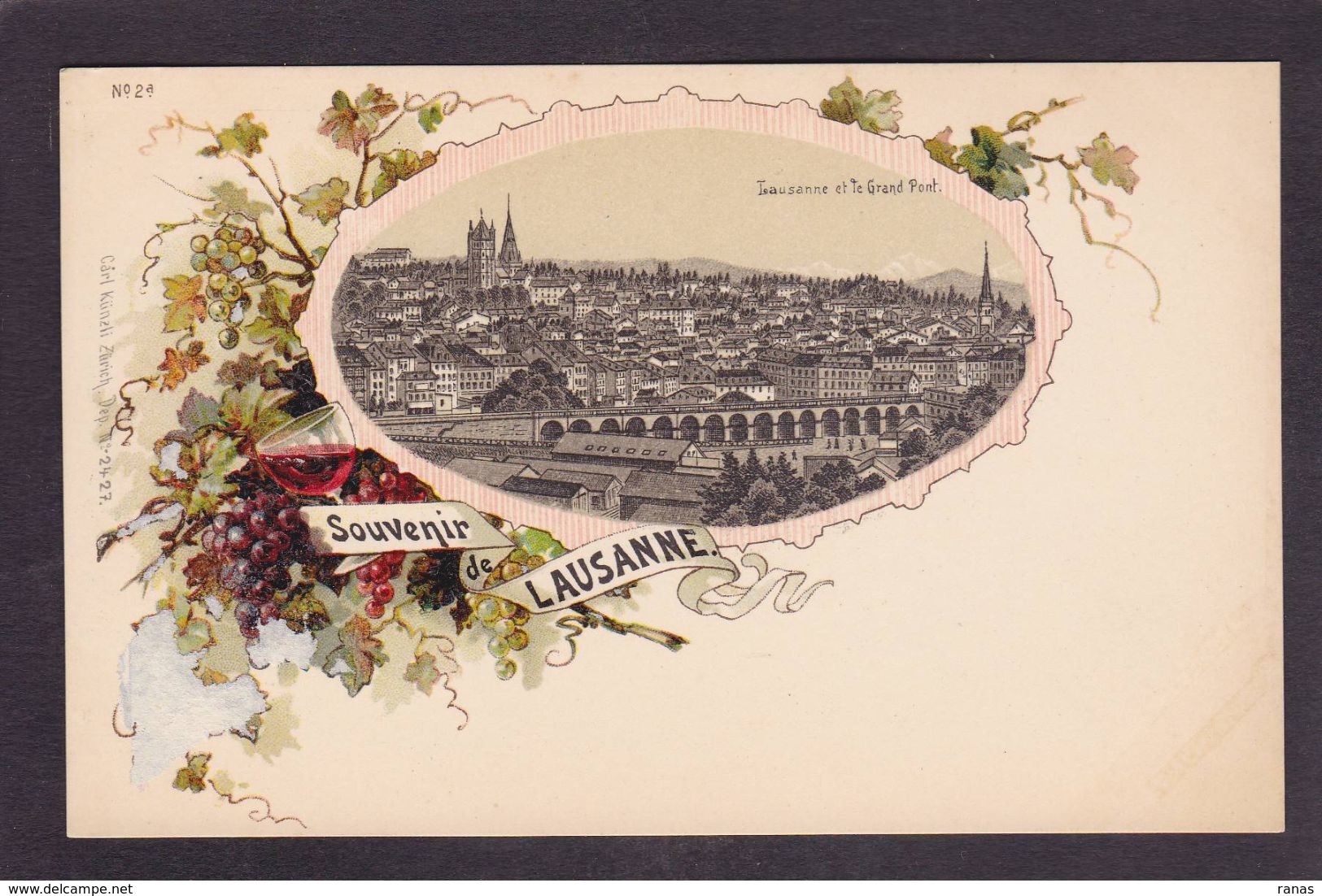 CPA Suisse Helvétia Schweiz Svizzera Non Circulé Litho Gruss Canton De Vaud Lausanne - Lausanne