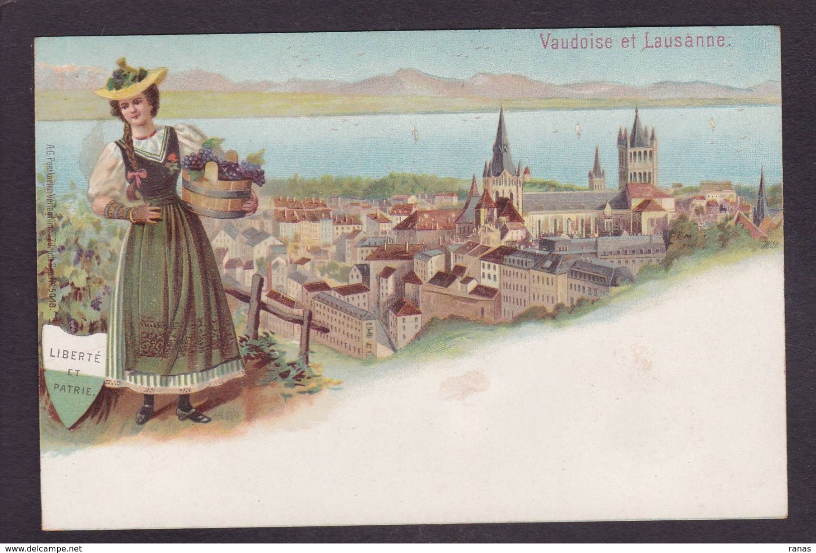 CPA Suisse Helvétia Schweiz Svizzera Non Circulé Litho Gruss Canton De Vaud Lausanne - Lausanne