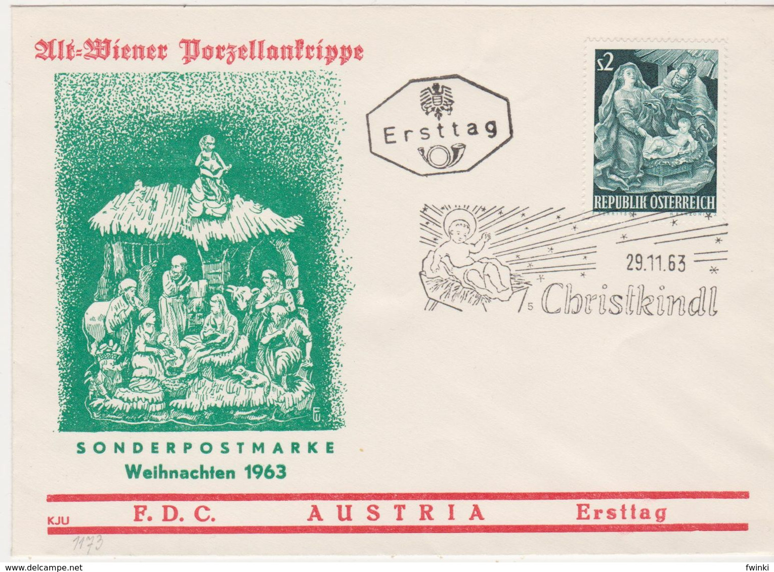 FDC 1963 - Mi Mi 1143 (31) : Weihnachten 1963 , SST 4411 Christkindl - Covers & Documents