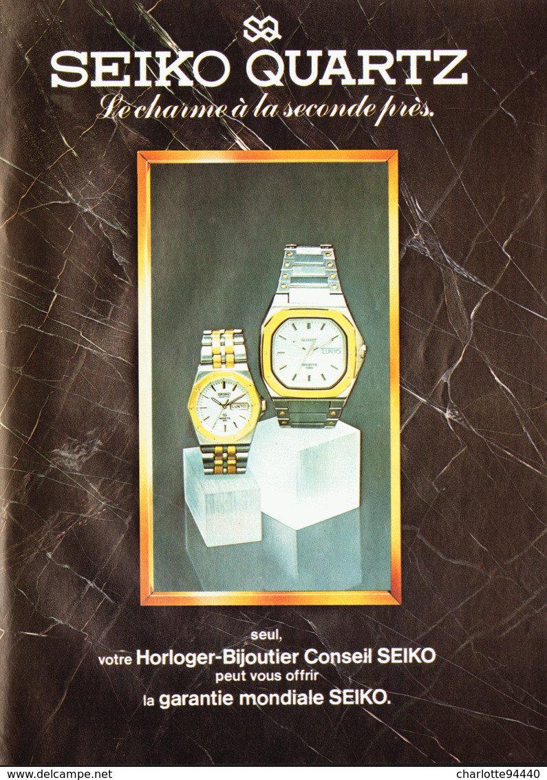 PUB MONTRES " " SEIKO QUARTZ  " 1980 - Autres & Non Classés