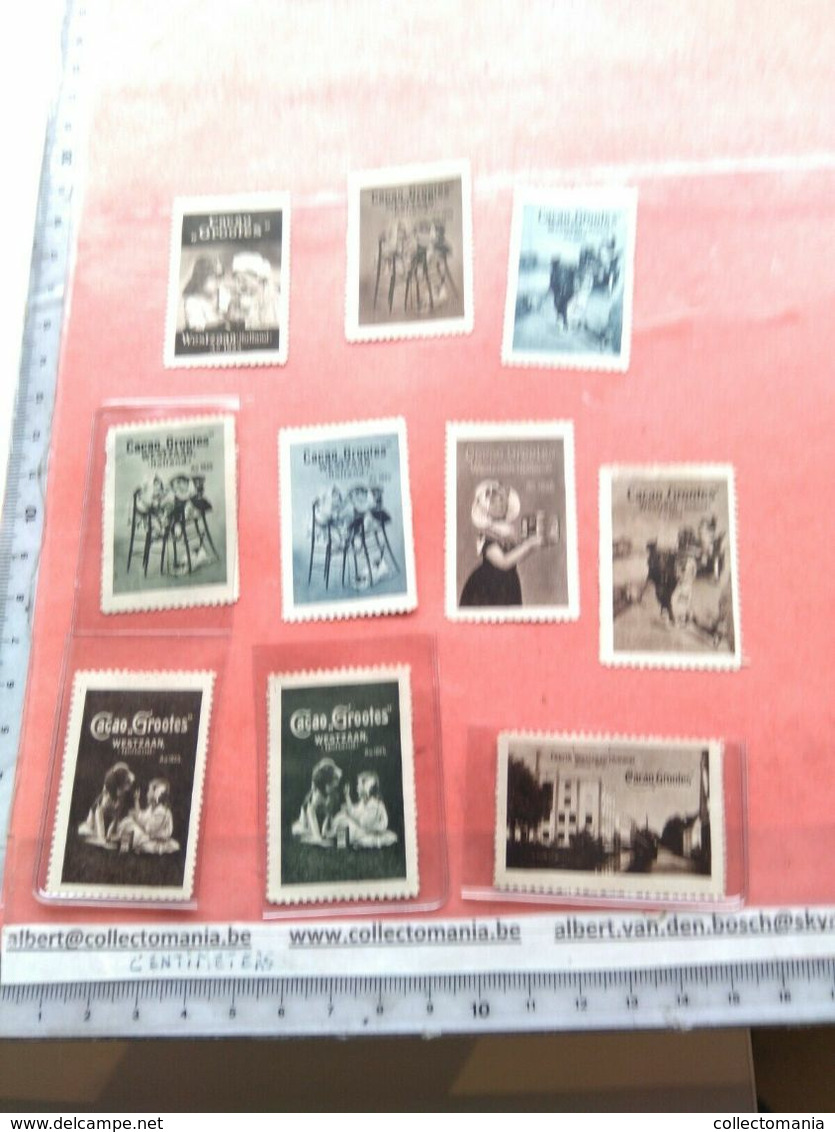 10 Poster Stamps Reklamemarken HANOVER C1905 GROOTES Cocoa Chocolate Holländ VG  Reklamemarken , Sluitzegels , Vignette - Poupées