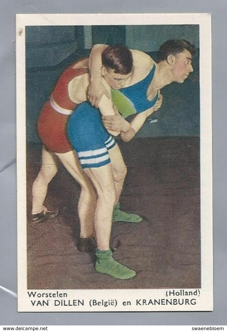 SPORTPLAATJES. WORSTELEN. VAN DILLEN BELGIË EN KRANENBURG HOLLAND - Trading Cards