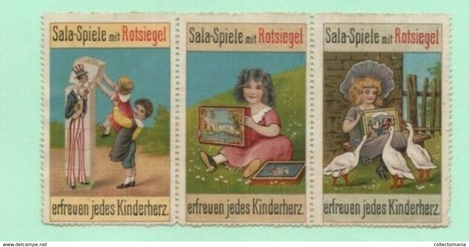 5 Poster Stamps Toys Lead Soldiers Haffner Bleisoldaten Sala-Spiele Rotsiegel Antique Toys Loden Soldaatjes  Speeldozen - Dolls