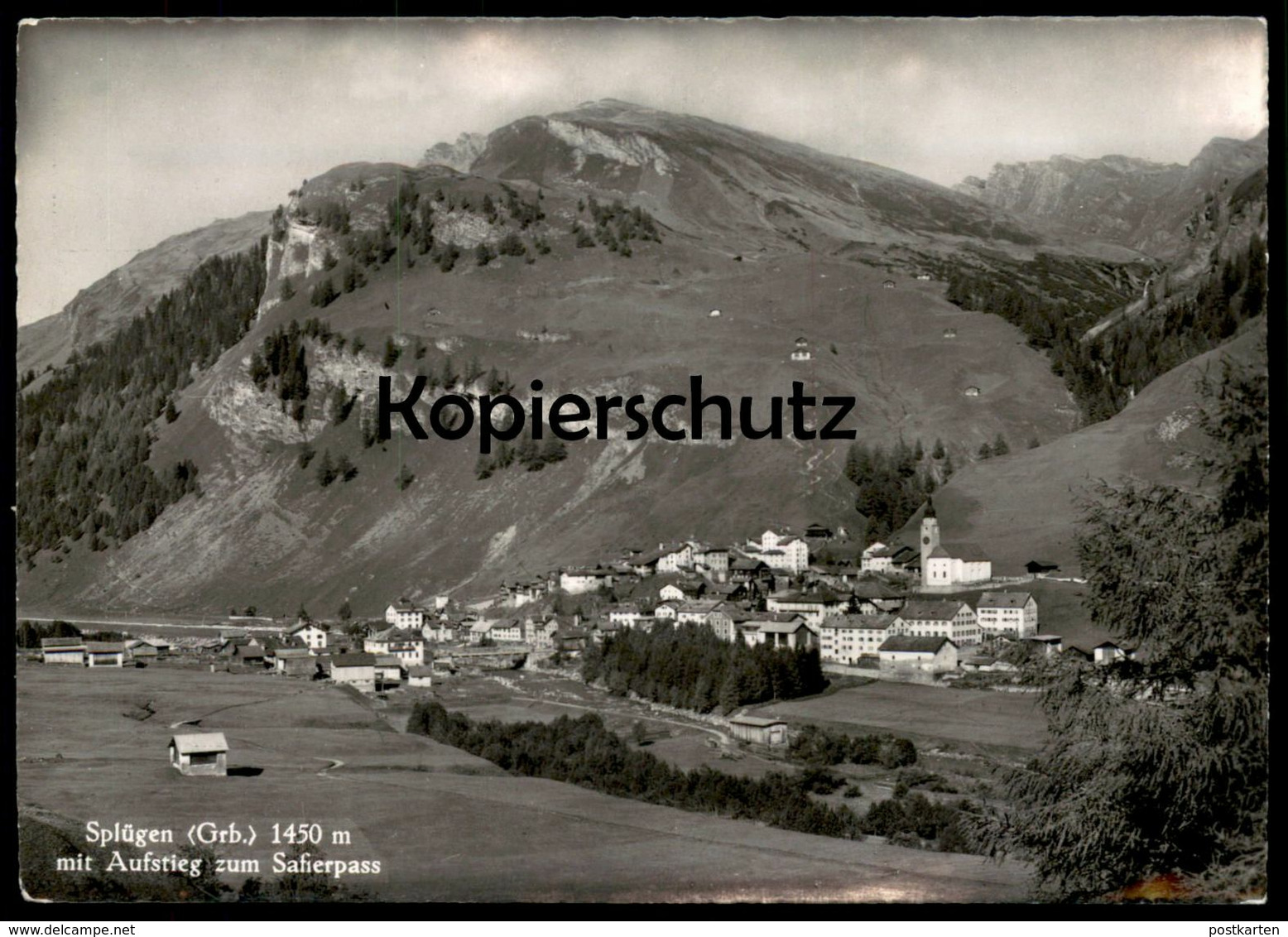 ÄLTERE POSTKARTE SPLÜGEN GRAUBÜNDEN MIT AUFSTIEG ZUM SAFIERPASS Postcard Cpa AK Schweiz Suisse Helvetia Ansichtskarte - Splügen