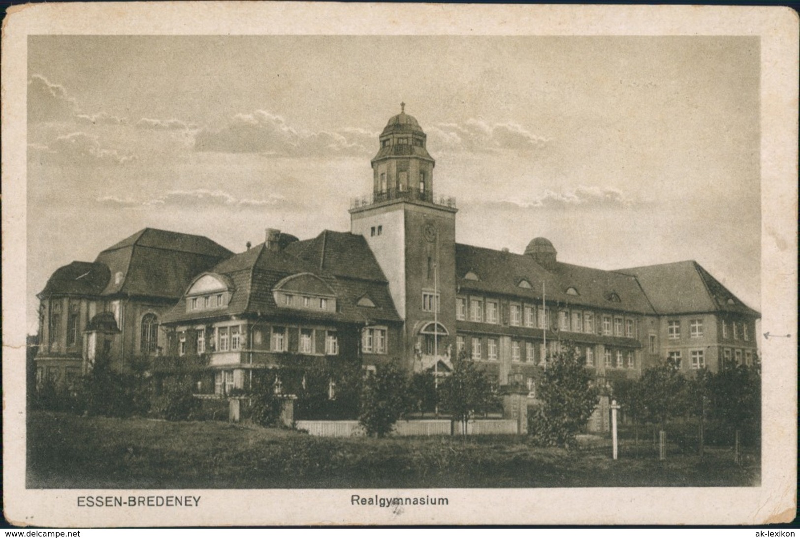 Bredeney-Essen (Ruhr) Realschule-Gymnasium Schule Schulgebäude 1923 - Essen