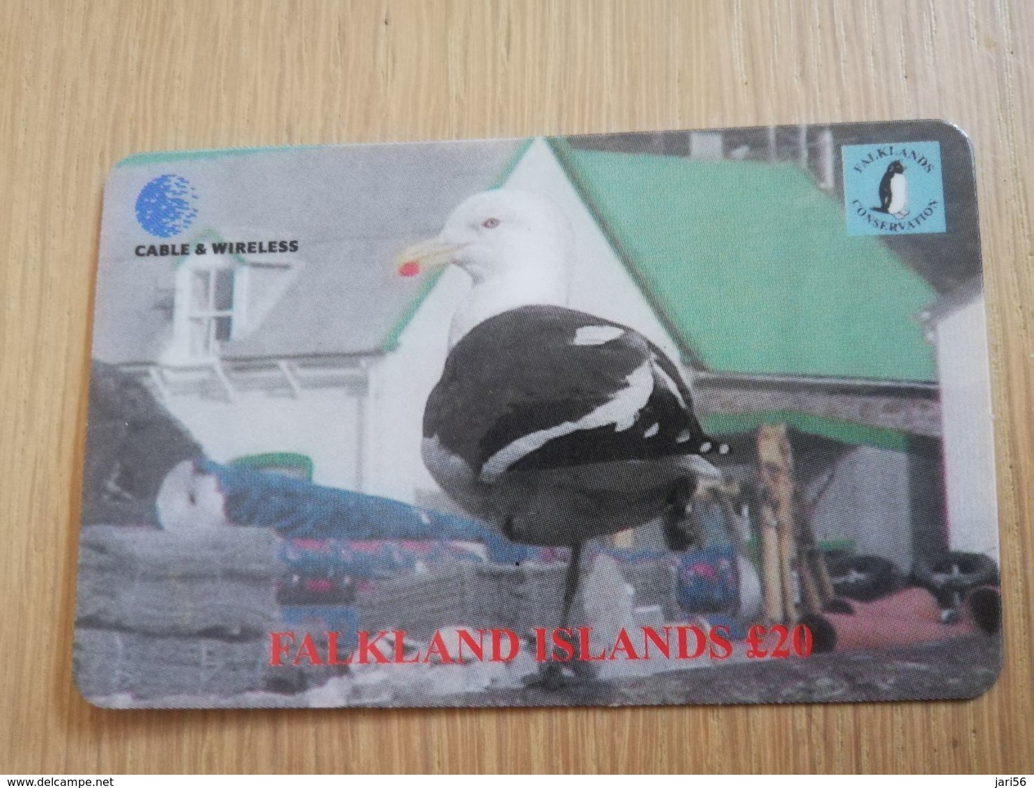 FALKLAND ISLANDS  20 POUNDS  SEAGUL BIRD  PREPAID   **2746** - Falkland