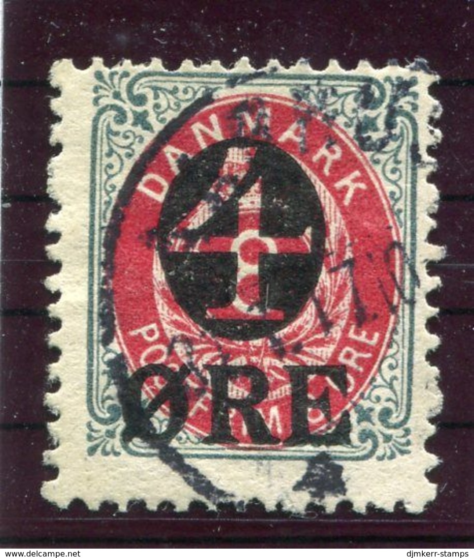 DENMARK 1912 4 Øre On 8 Øre With Large Crown Watermark, Used.  Michel 40Y - Used Stamps