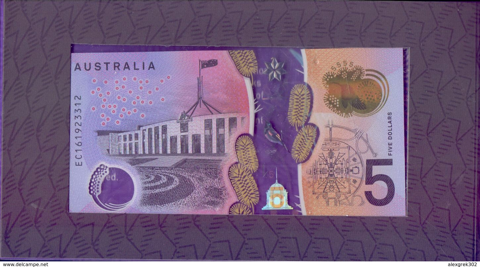 Australia - 5 Dollars 2016 Polymer Booklet (series EC ) UNC. - 2005-... (polymeerbiljetten)