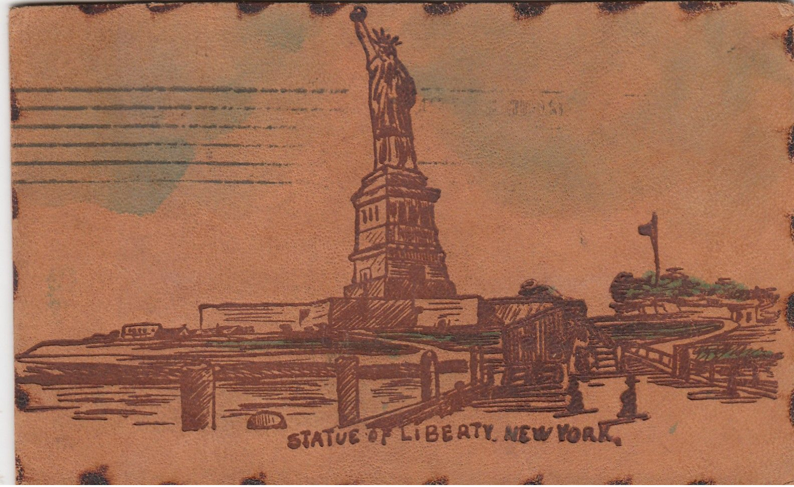 Statue Of Liberty , New York City , 1906 ; Leather - Statue Of Liberty