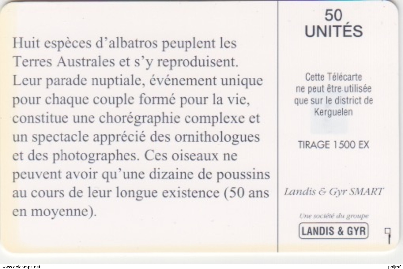 Télécarte 50U, Tirage 1500, Parade Nuptiale D'un Couple D'Albatros - TAAF - Territori Francesi Meridionali