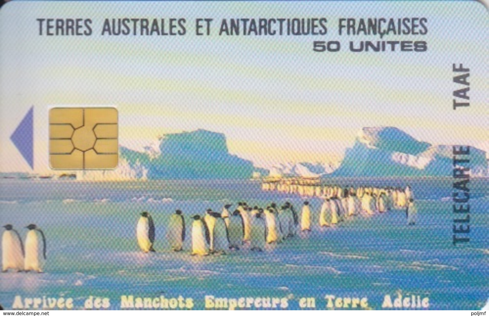 Télécarte 50U, Tirage 1500, L'arrivée Des Manchots Empereur En Terre Adélie - TAAF - Terres Australes Antarctiques Françaises