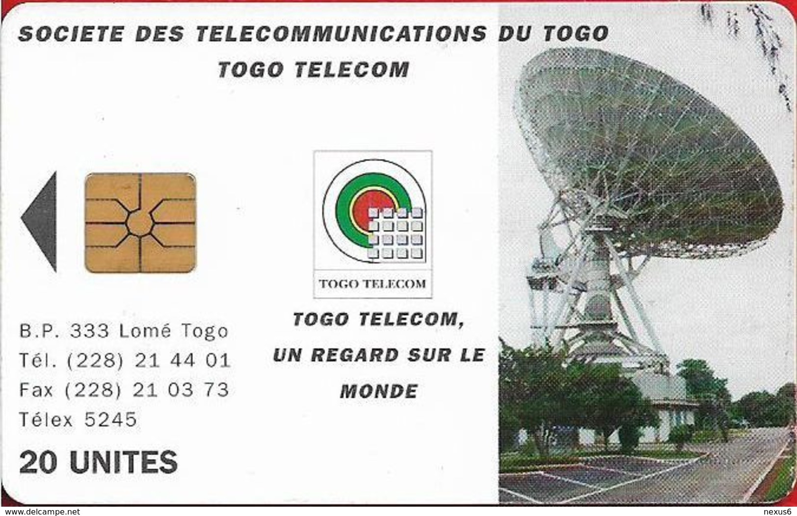 Togo - Earth Station - Gem1A Symm. Black, Cn. Black, 1995, 20Units, Used - Togo