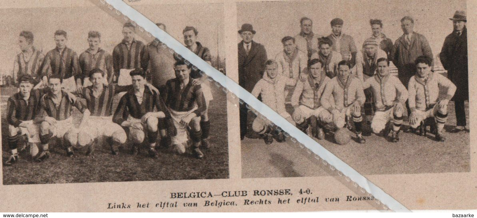 VOETBALSPORT..1933.. BELGICA - CLUB RONSSE / HET ELFTAL VAN BELGICA EN RONSSE - Unclassified