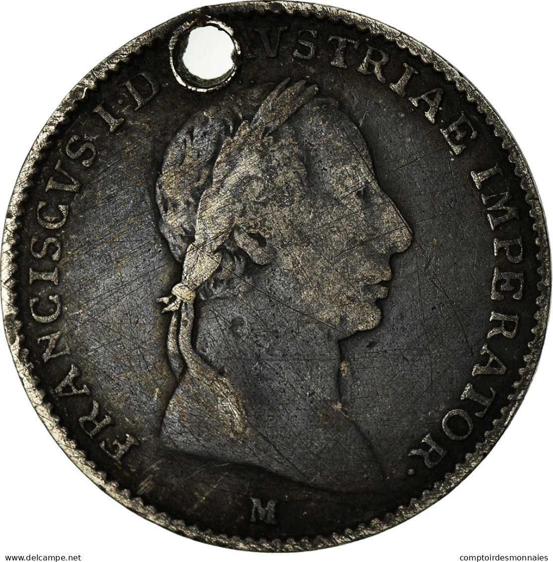 Monnaie, États Italiens, LOMBARDY-VENETIA, Franz II, 1/2 Lira, 1822, Milan - Lombardie-Vénétie