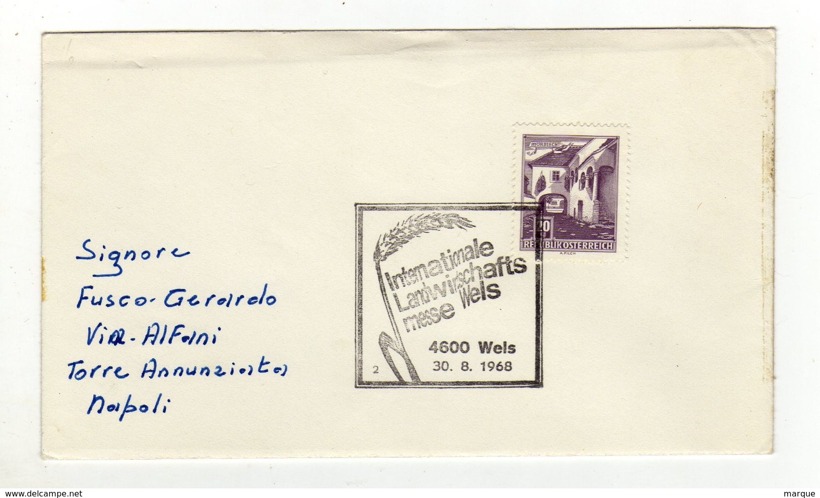 Enveloppe OSTERREICH AUTRICHE Oblitération WELS 30/08/1968 - Franking Machines (EMA)