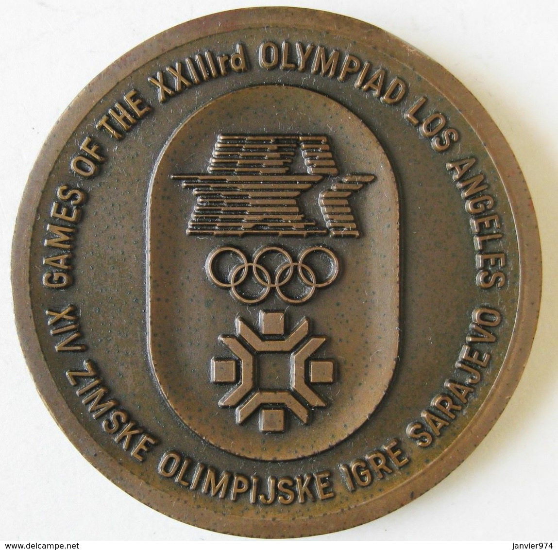 Médaille Jeux Olympiques De 1984, Sarajevo -Los Angeles. - Otros & Sin Clasificación