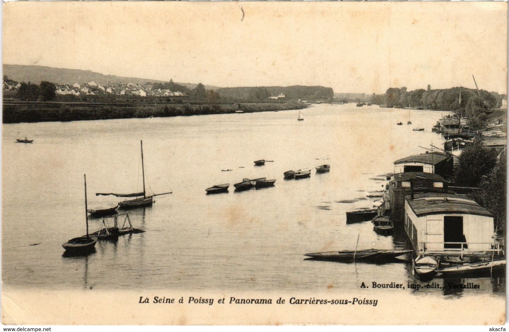 CPA POISSY - La SEINE A POISSY Et Panorama De CARRIERES-sous (102934) - Carrieres Sous Poissy