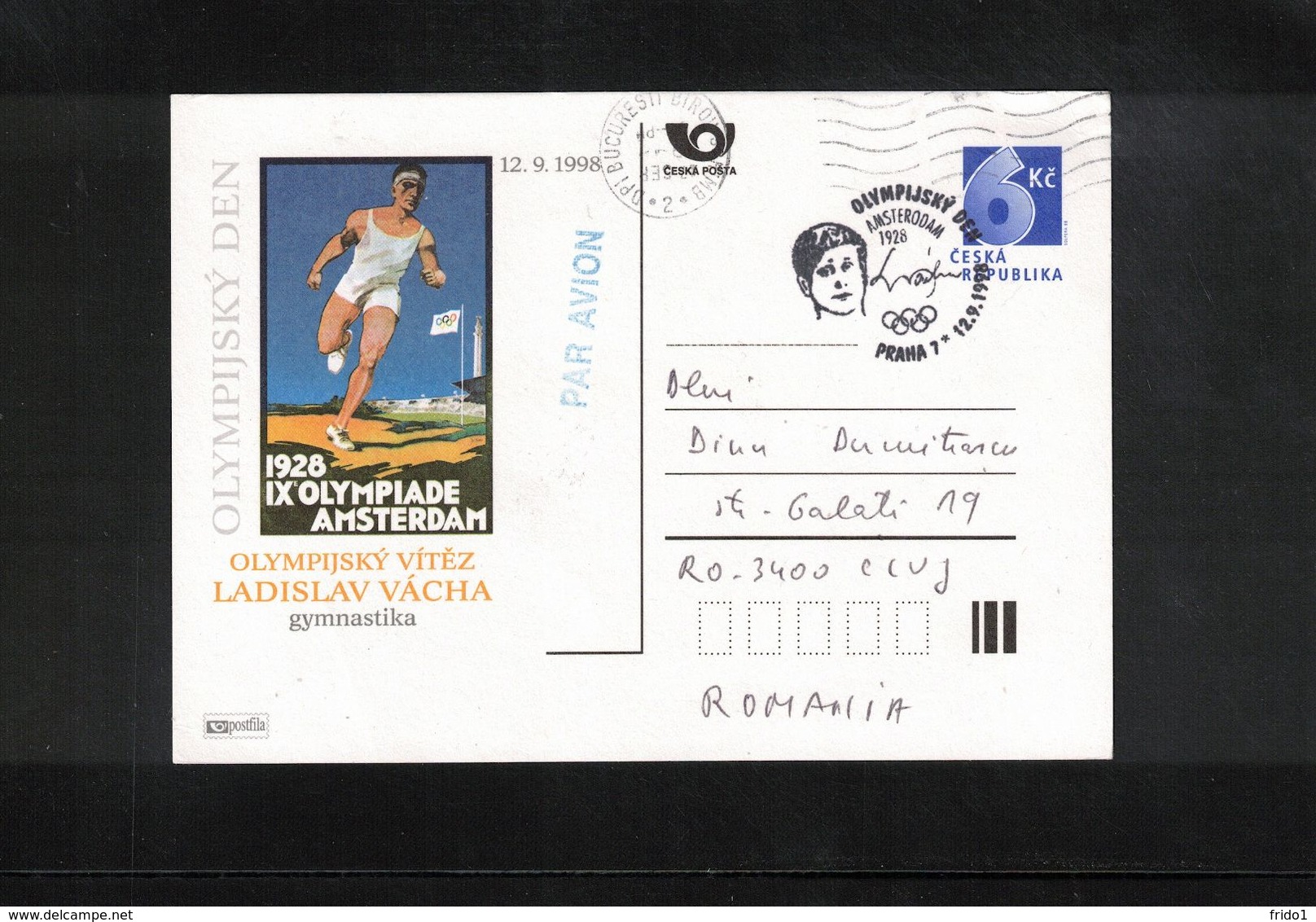 Czech Republic 1998 Olympic Games Amsterdam Ladislav Vacha Gymnastics Interesting Postcard - Summer 1928: Amsterdam