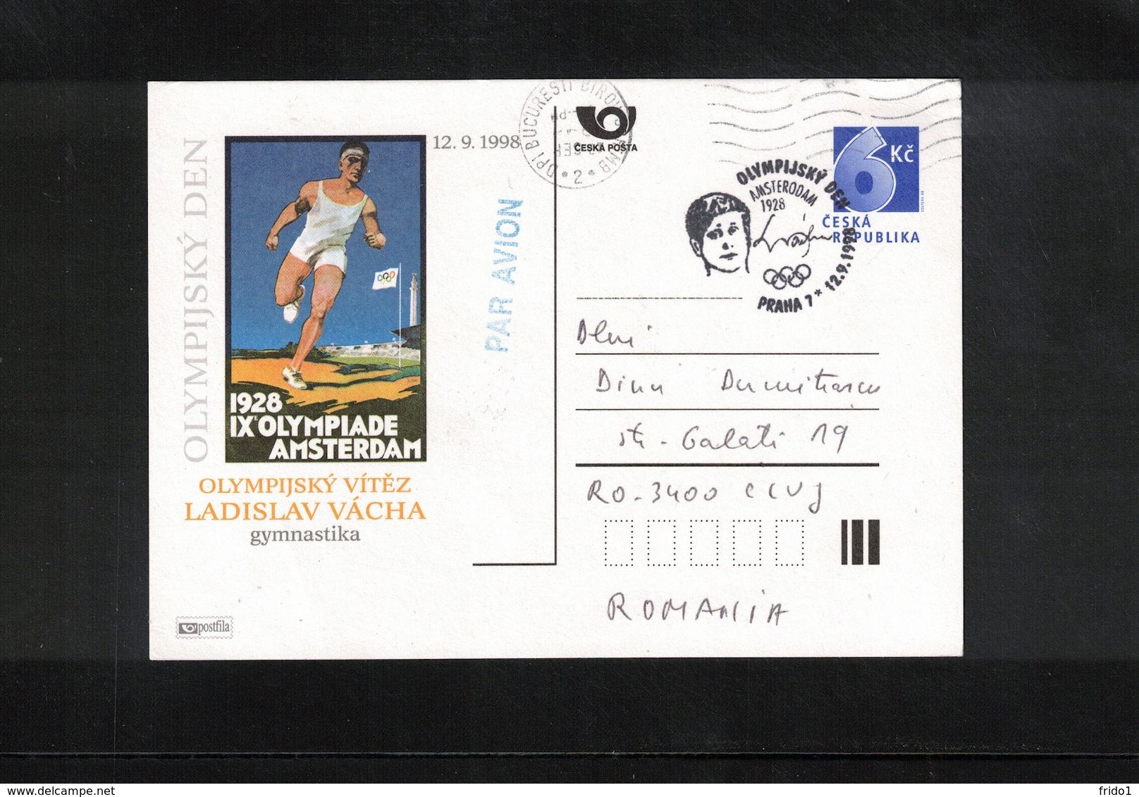 Czech Republic 1998 Olympic Games Amsterdam Ladislav Vacha Gymnastics Interesting Postcard - Verano 1928: Amsterdam