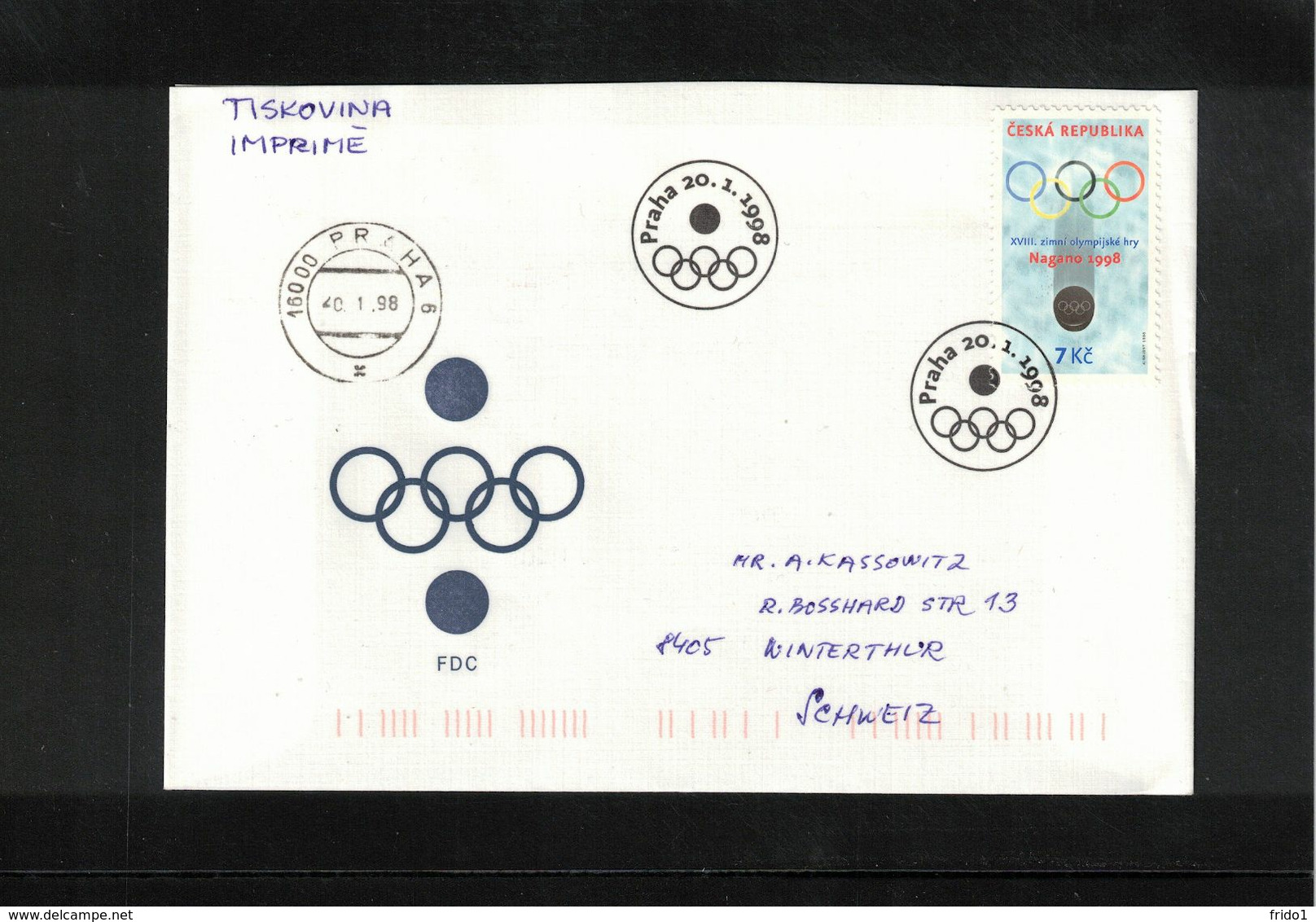 Czech Republic 1998 Olympic Games Nagano FDC - Winter 1998: Nagano