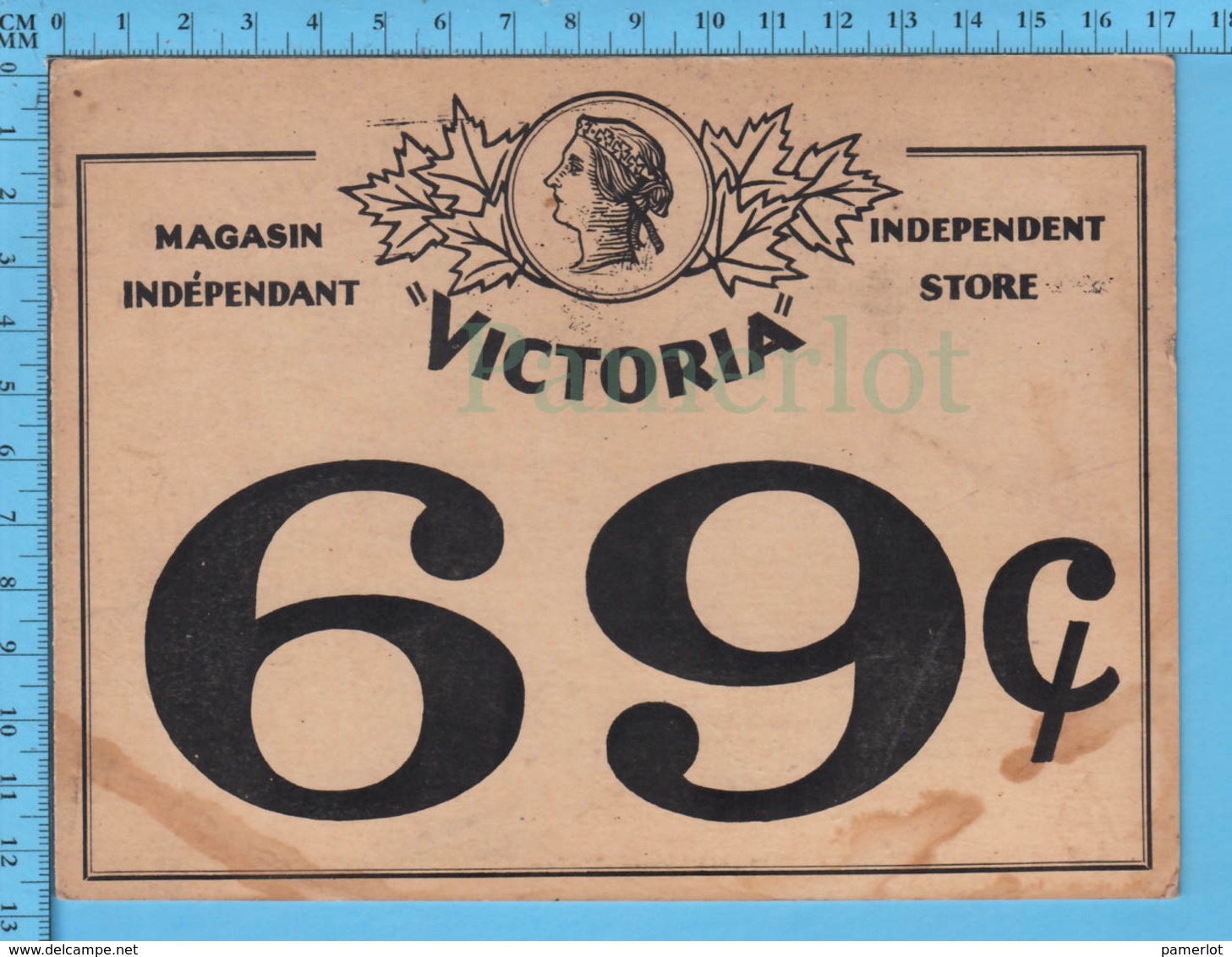 Antique Magasin Général - (recto, Verso ) Etiquette De Carton  De Prix Victorienne  Dans Magasin General Au Canada - Canada