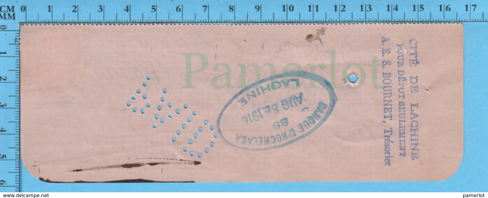 2¢ War Tax Stamp -Me.  J.A. Meunier- Succession J. Furgeson 1916 Cheque, To  A.E.S. Bornet  Trésorier Lachine P. Quebec - Kanada