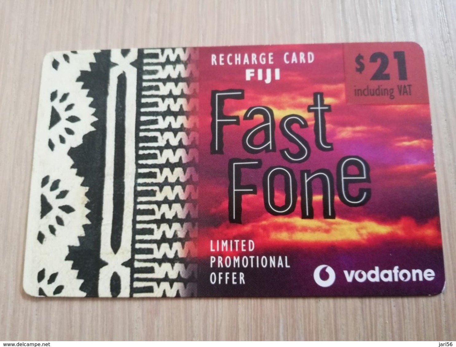 FIDJI  PREPAID $ 21,- FAST PHONE  VODAFONE  FINE USED CARD **2748** - Fidschi