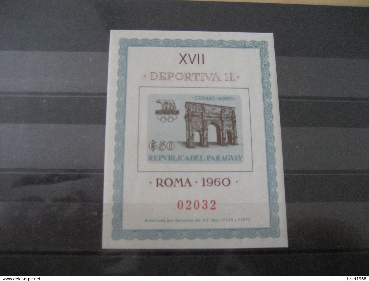 Paraguay Postfrisch Block 42 Olympic ( 2930) - Summer 1960: Rome