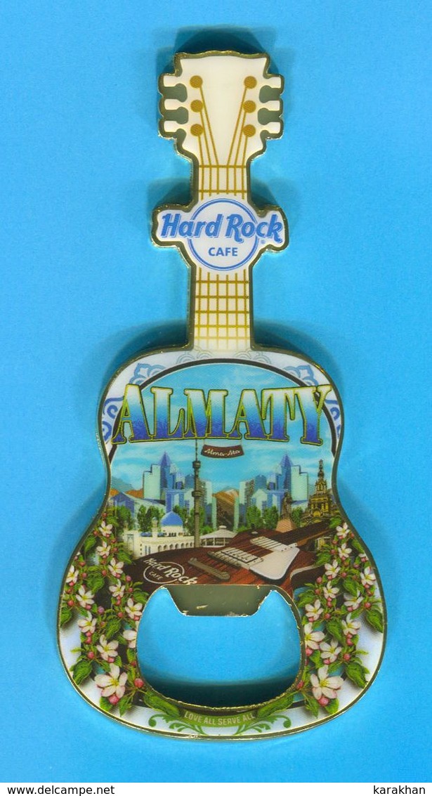 KAZAKHSTAN: HARD ROCK CAFE (HRC) ALMATY GUITAR BOTTLE OPENER MAGNET 2019 - Altri & Non Classificati