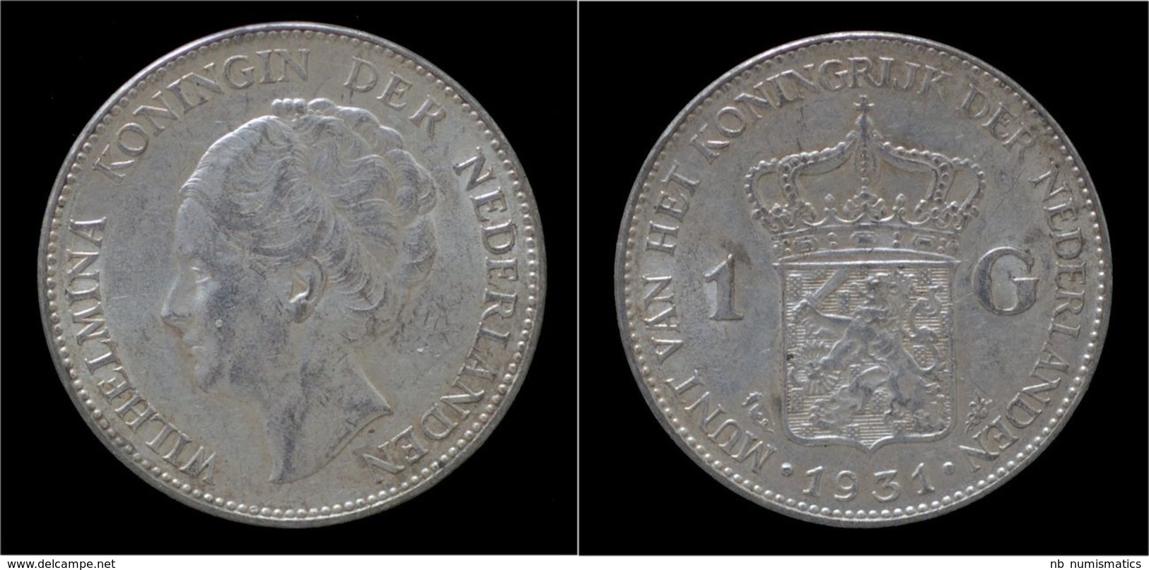 Netherlands Wilhelmina I 1 Gulden 1931 - 1 Gulden